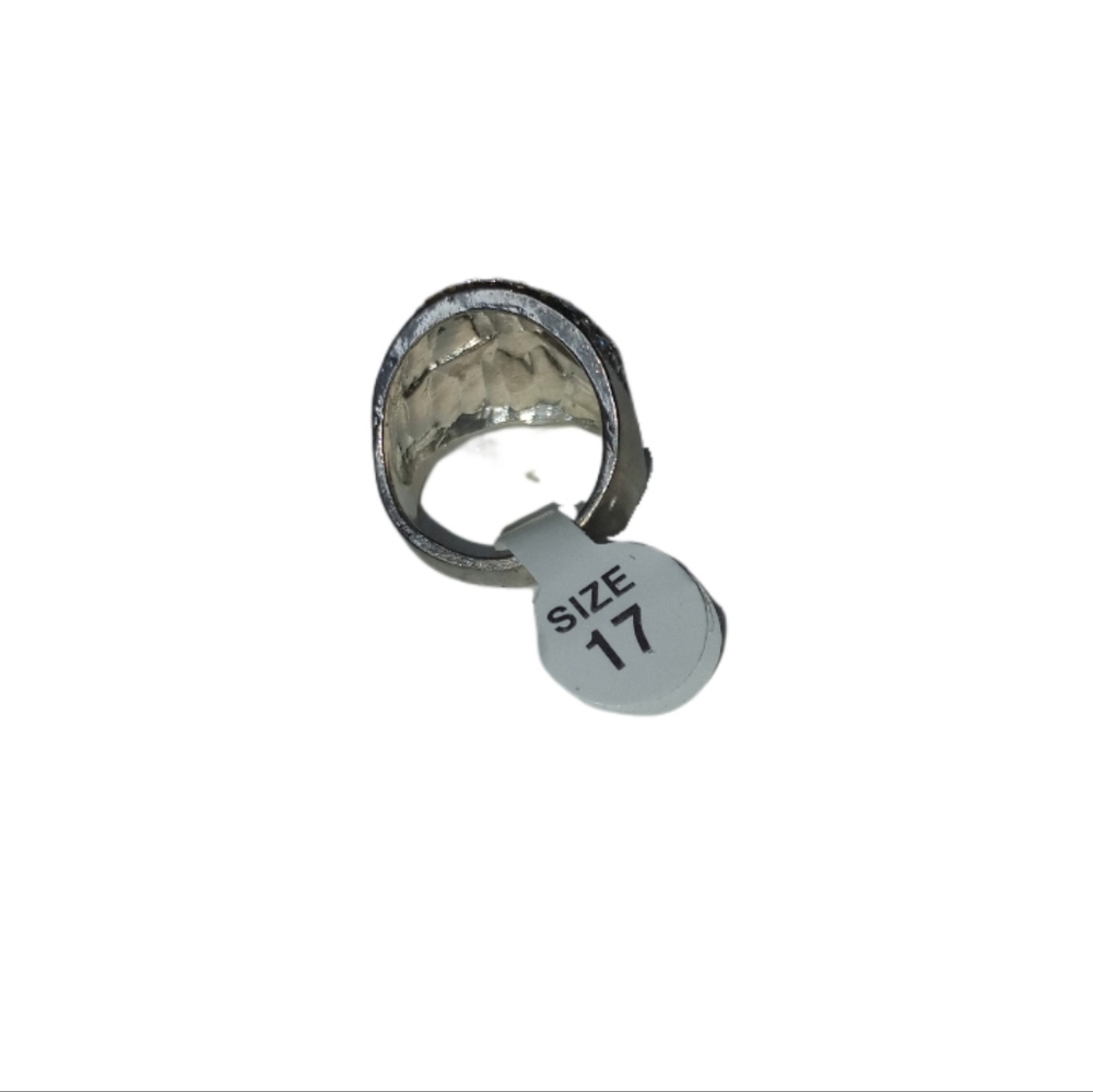 Silver Tone Pave Dome Statement Ring - image 3